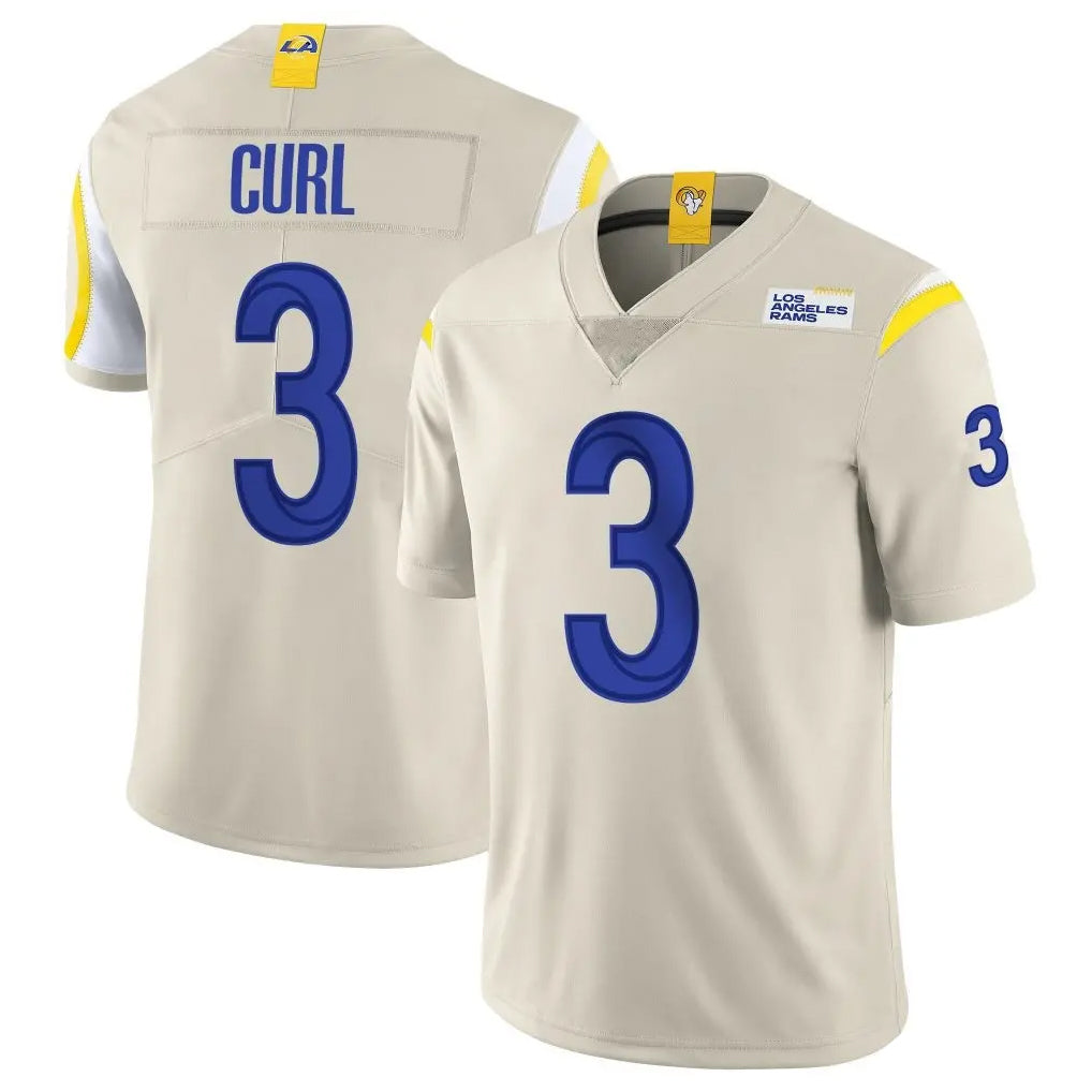 LA.Rams #3 Kam Curl Player Bone Limited Vapor Home Game BALCE Stitched Jerseys