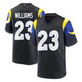 LA.Rams #23 Kyren Williams Player Black Midnight Rivalries Collection Home Game BALCE Stitched Jerseys