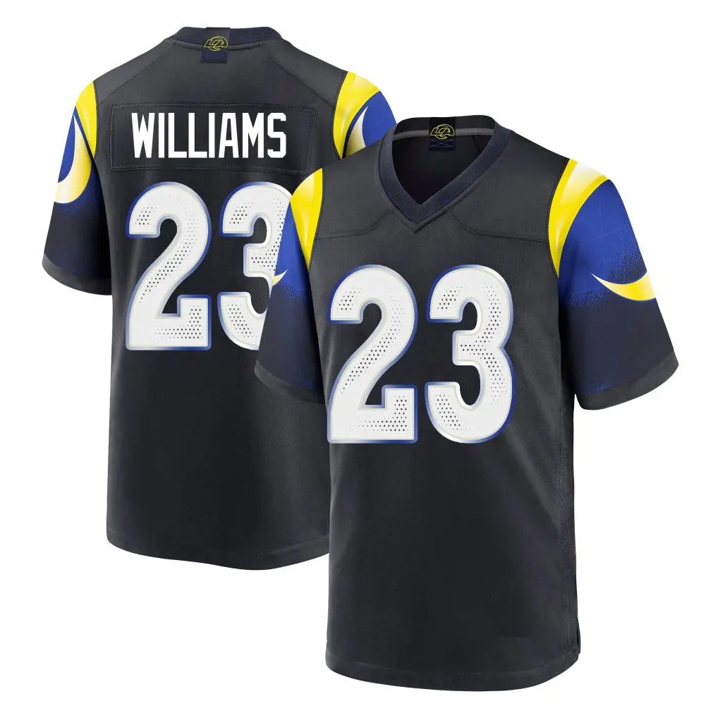 LA.Rams #23 Kyren Williams Player Black Midnight Rivalries Collection Home Game BALCE Stitched Jerseys
