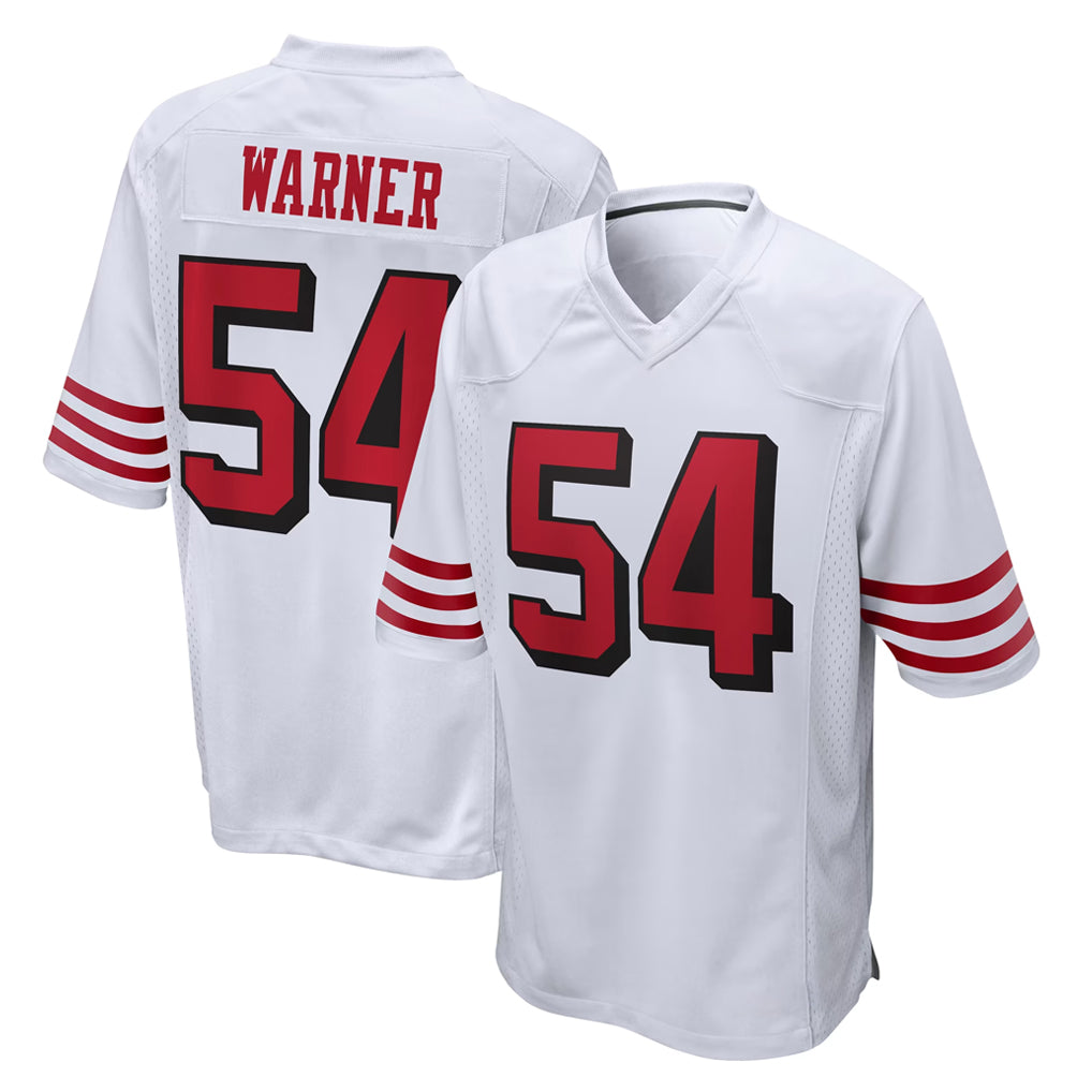 SF.49ers #54 Fred Warner Player White Limited Home Game BALCE Stitched Jerseys