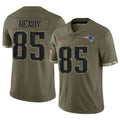 NE.Patriots #85 Hunter Henry Player Olive Salute To Service Limited BALCE Stitched Jerseys