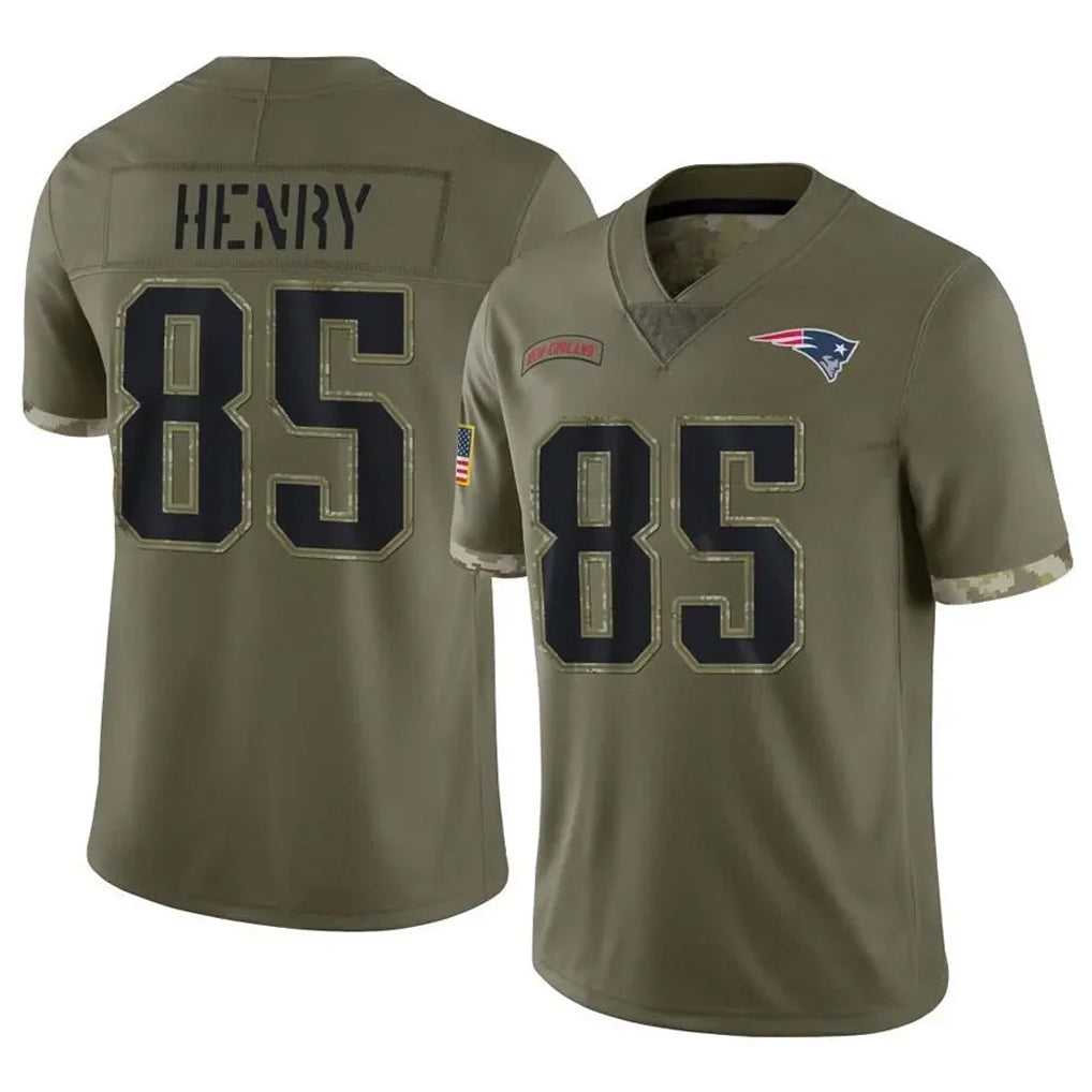 NE.Patriots #85 Hunter Henry Player Olive Salute To Service Limited BALCE Stitched Jerseys