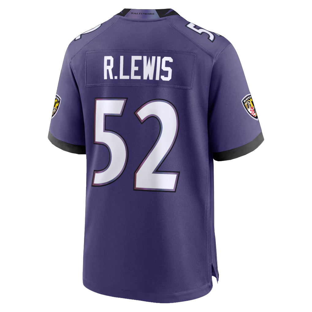 B.Ravens #52 Ray Lewis Player Purple Home Game BALCE Stitched Jerseys