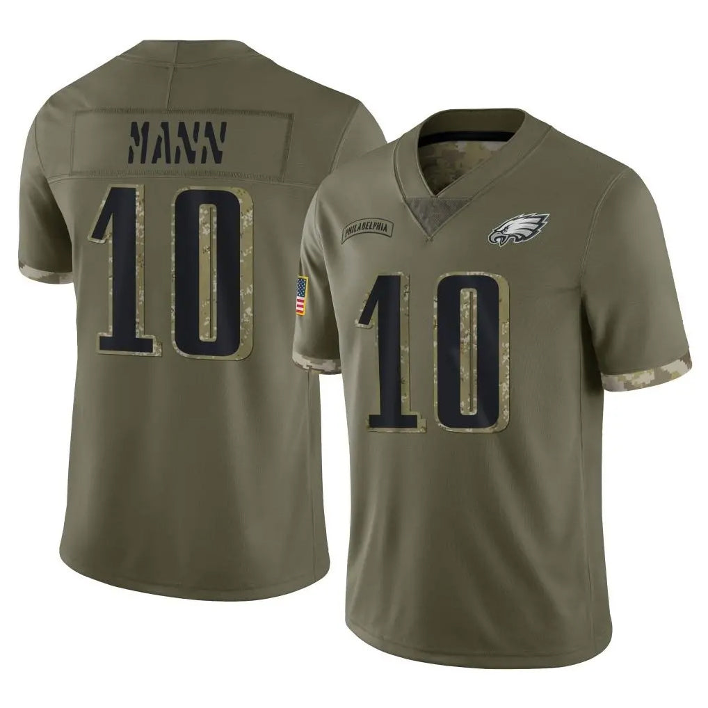 P.Eagles #10 Braden Mann Player Olive Salute To Service Limited BALCE Stitched Jerseys