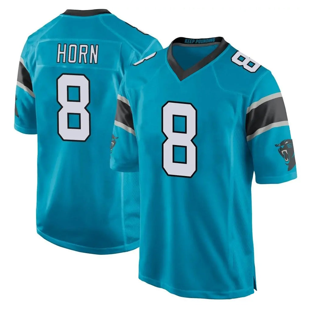 C.Panthers #8 Jaycee Horn Player Blue Game BALCE Stitched Jerseys