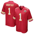 KC.Chiefs #1 Xavier Worthy Player Red Home Game BALCE Stitched Jerseys