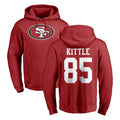 SF.49ers #85 George Kittle Player Red LOGO Pullover Hoodies Home Game BALCE Stitched Jerseys
