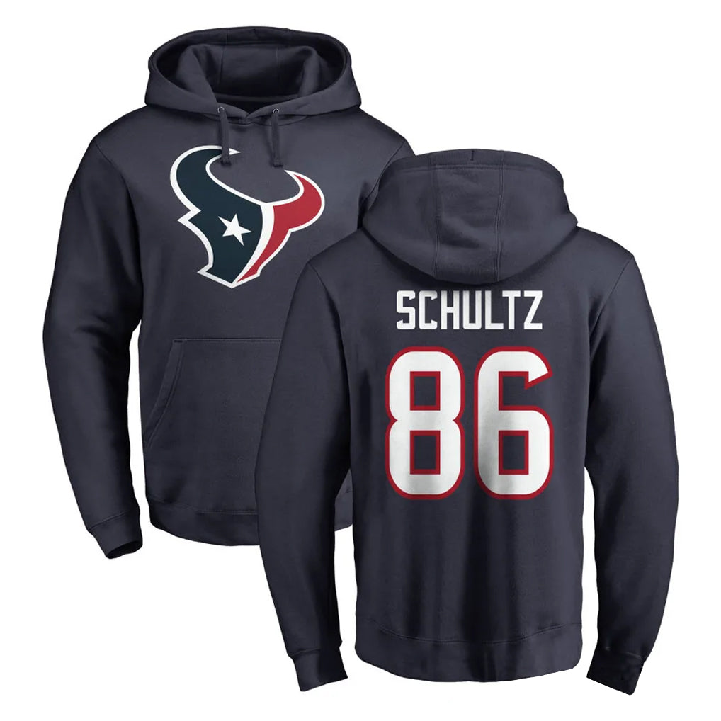 H.Texans #86 Dalton Schultz Player Navy Pro Line Pullover Hoodie Limited Game BALCE Stitched Jerseys
