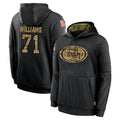 SF.49ers #71 Trent Williams Player Black Salute to Service Sideline Performance Pullover Hoodies Home Game BALCE Stitched Jerseys