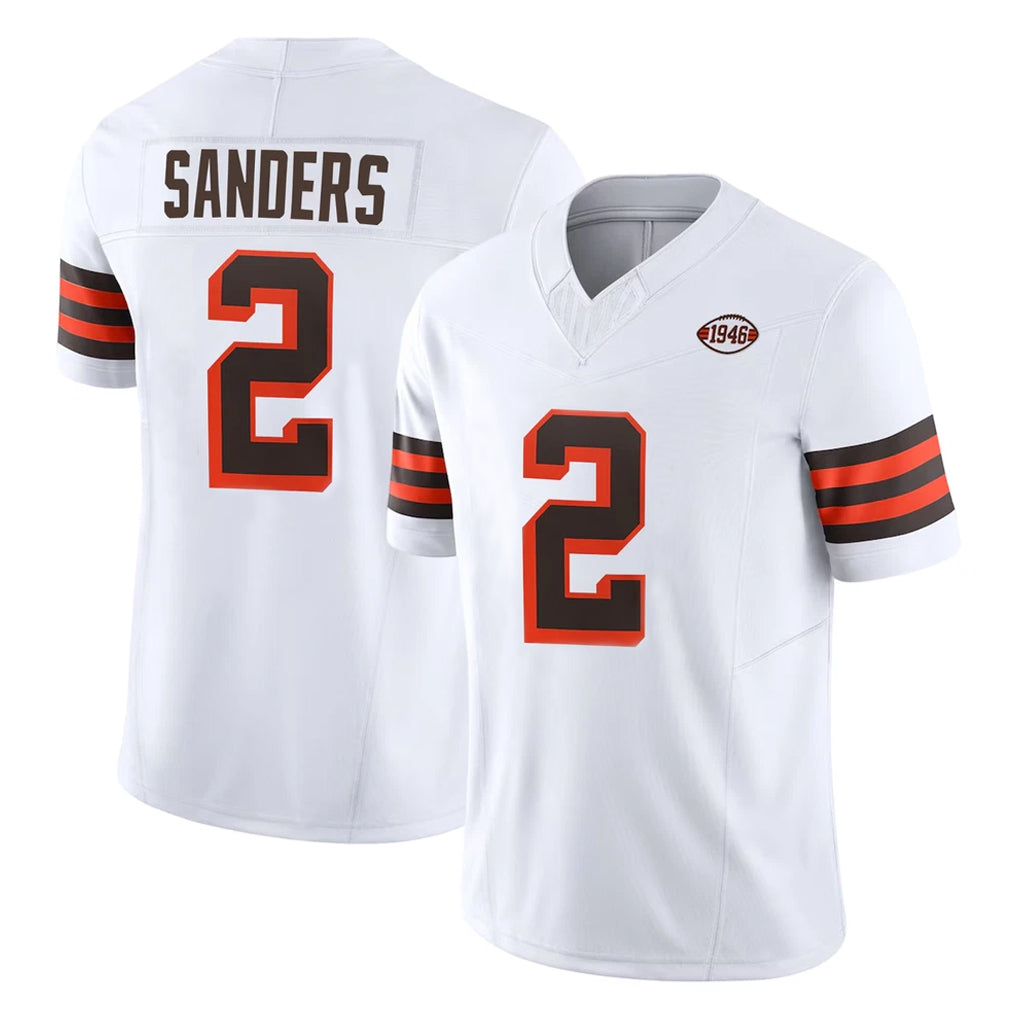 C.Browns #2 Shedeur Sanders Player White Limited Vapor F.U.S.E. Alternate Game BALCE Stitched Jerseys
