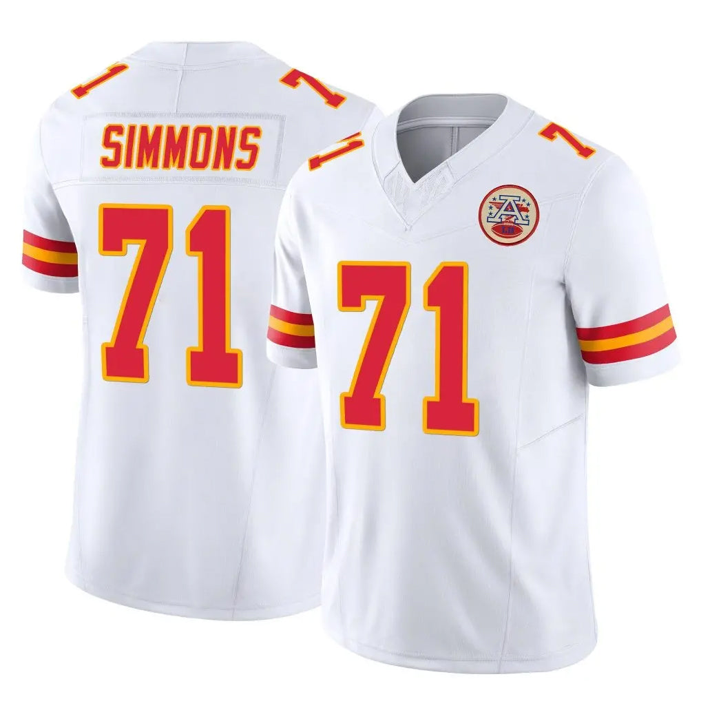 KC.Chiefs #71 Josh Simmons Player White Limited Vapor F.U.S.E. Home Game BALCE Stitched Jerseys