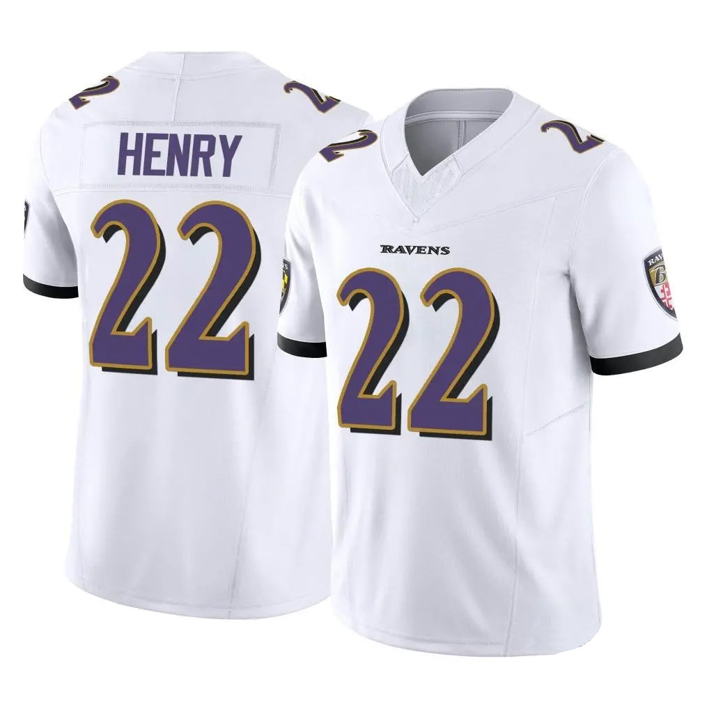 B.Ravens #22 Derrick Henry Player White Limited Home Game BALCE Stitched Jerseys