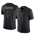 LV.Raiders #8 Kirk Cousins Player Black Reflective Limited Game BALCE Stitched Jerseys