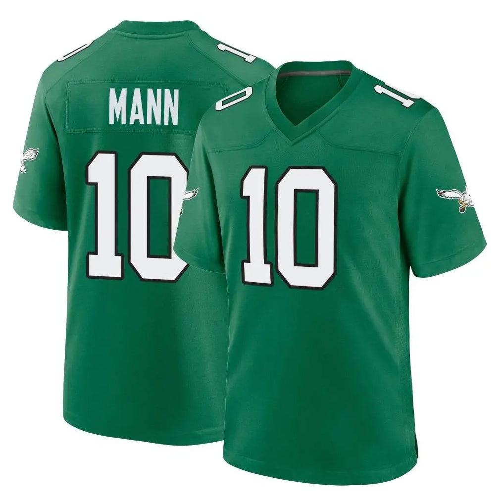 P.Eagles #10 Braden Mann Player Green Kelly Alternate Home Game BALCE Stitched Jerseys