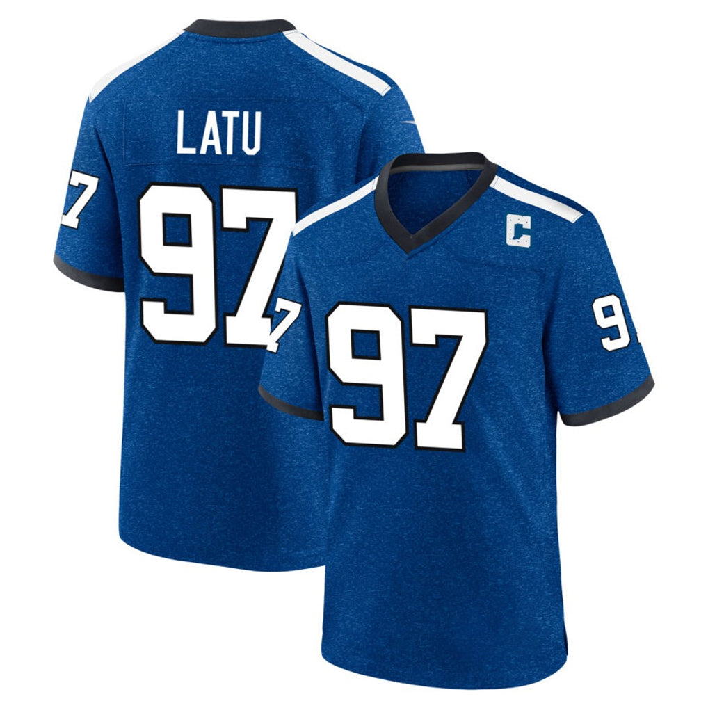 IN.Colts #97 Laiatu Latu Player Royal Alternate Indiana Nights Home Game BALCE Stitched Jerseys