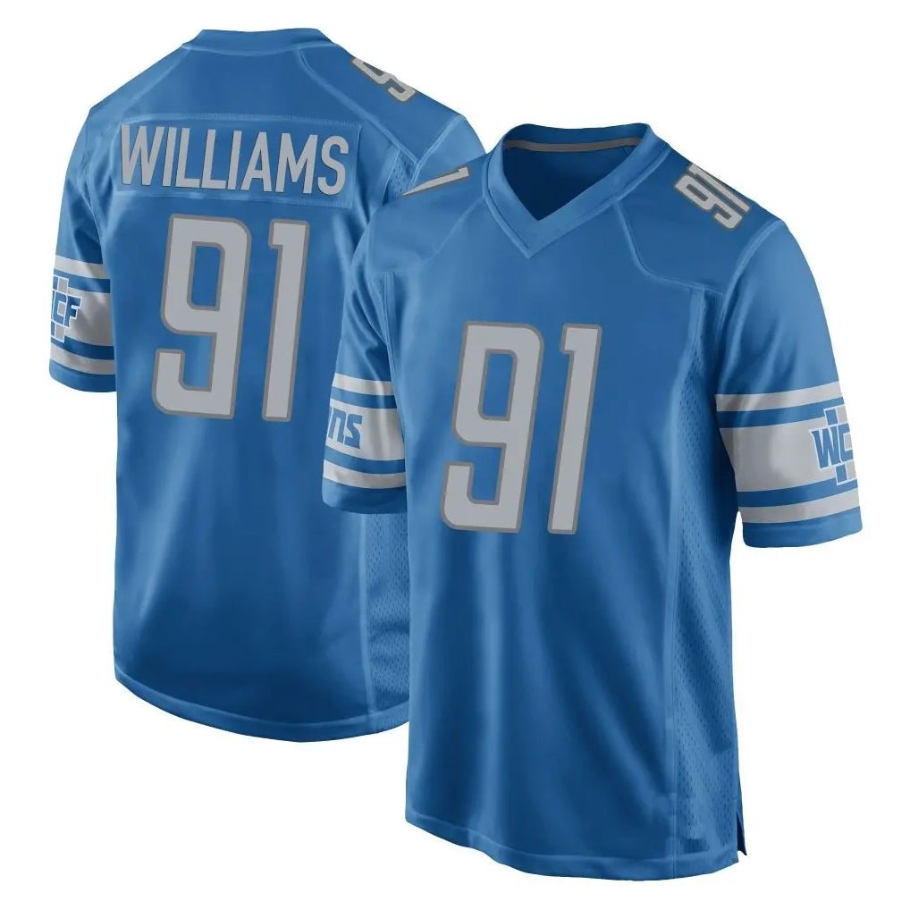 D.Lions #91 Tyleik Williams Player Blue Home Game BALCE Stitched Jerseys