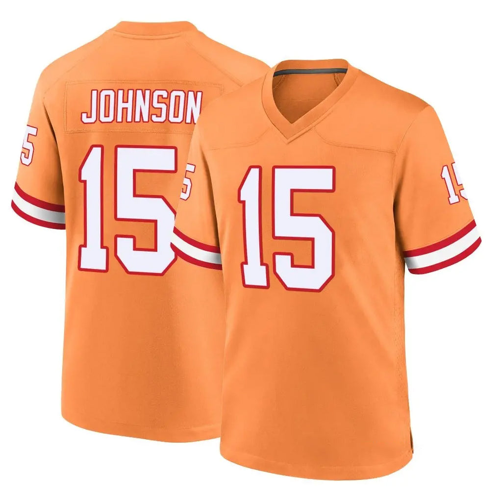 TB.Buccaneers #15 Tez Johnson Player Orange Throwback Home Game BALCE Stitched Jerseys