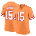 TB.Buccaneers #15 Tez Johnson Player Orange Throwback Home Game BALCE Stitched Jerseys