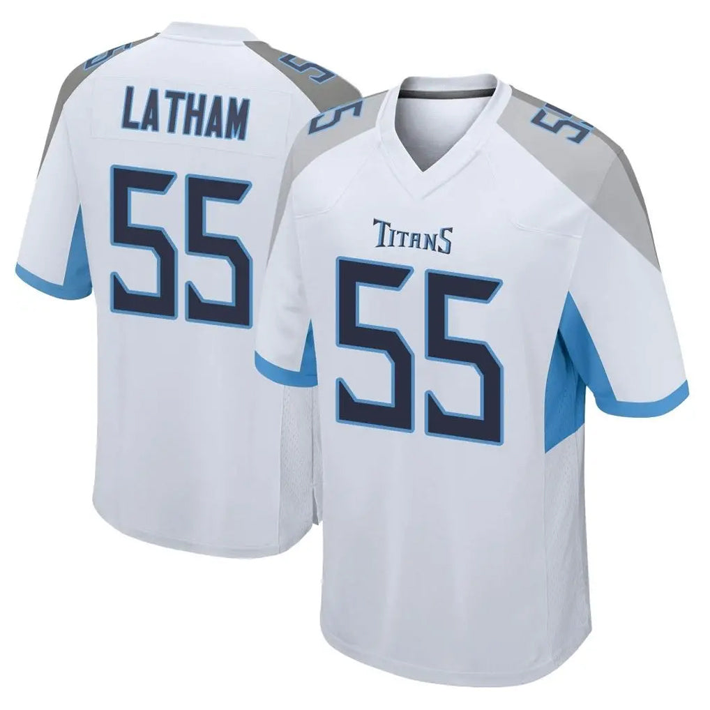 T.Titans #55 JC Latham Player White Home Game BALCE Stitched Jerseys