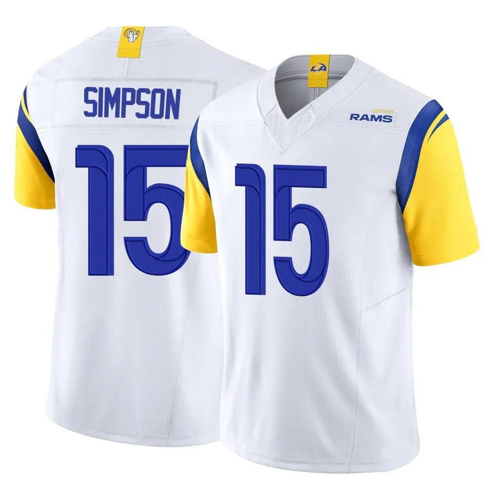LA.Rams #15 Ty Simpson Player White Limited Vapor F.U.S.E. Home Game BALCE Stitched Jerseys