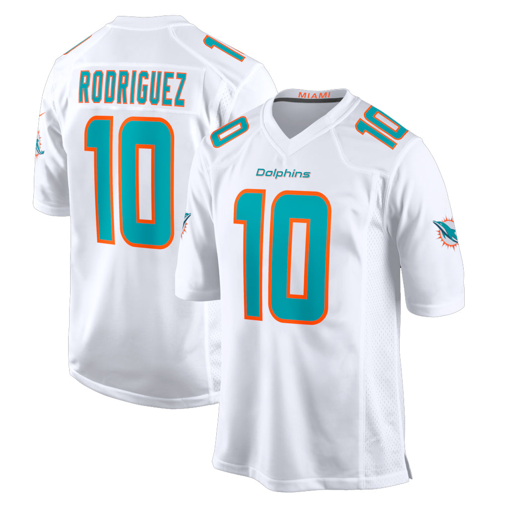M.Dolphins #10 Jacob Rodriguez Player White Limited Home Game BALCE Stitched Jerseys