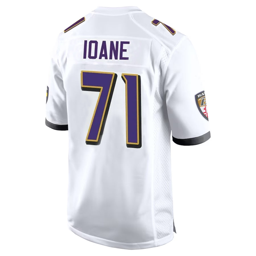 B.Ravens #71 Olaivavega Ioane Player White Alternate Home BALCE Stitched Jerseys
