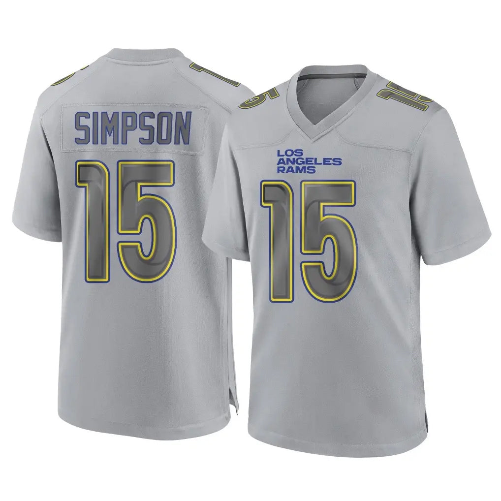 LA.Rams #15 Ty Simpson Player Gray Atmosphere Fashion Home Game BALCE Stitched Jerseys