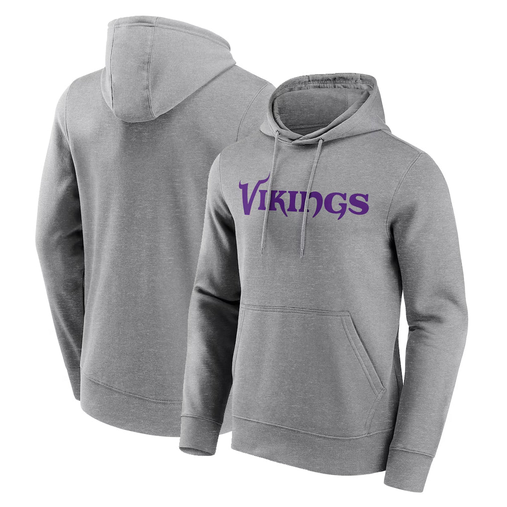 M.Vikings ## Vikings Blank Player Gray LOGO Pullover Hoodies Home Game Blank Player BALCE Stitched Jerseys