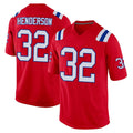 NE.Patriots #32 TreVeyon Henderson Player Red Home Game BALCE Stitched Jerseys