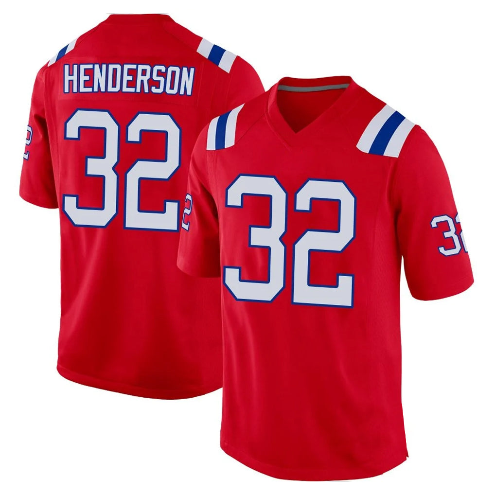 NE.Patriots #32 TreVeyon Henderson Player Red Home Game BALCE Stitched Jerseys