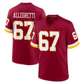 W.Commanders #67 Nick Allegretti Player Burgundy Game Home BALCE Stitched Jerseys