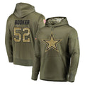 D.Cowboys #52 Tyler Booker Player Olive Salute to Service Pullover Hoodies Home Game BALCE Stitched Jerseys