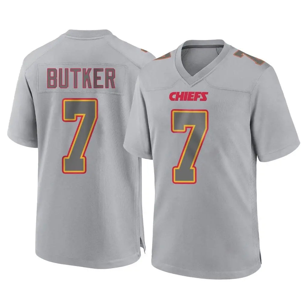 KC.Chiefs #7 Harrison Butker Player Gray Atmosphere Fashion Game BALCE Stitched Jerseys