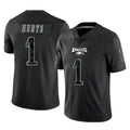 P.Eagles #1 Jalen Hurts Player Black Reflective Limited Home Game BALCE Stitched Jerseys