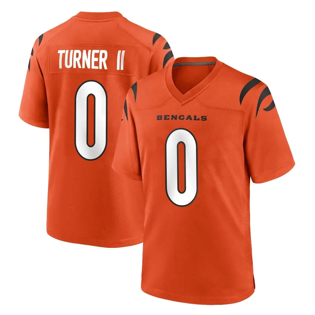C.Bengals #0 DJ Turner II Player Orange Home Game BALCE Stitched Jerseys