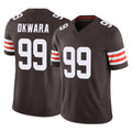C.Browns #99 Julian Okwara Player Brown Vapor F.U.S.E. Limited Home Game BALCE Stitched Jerseys
