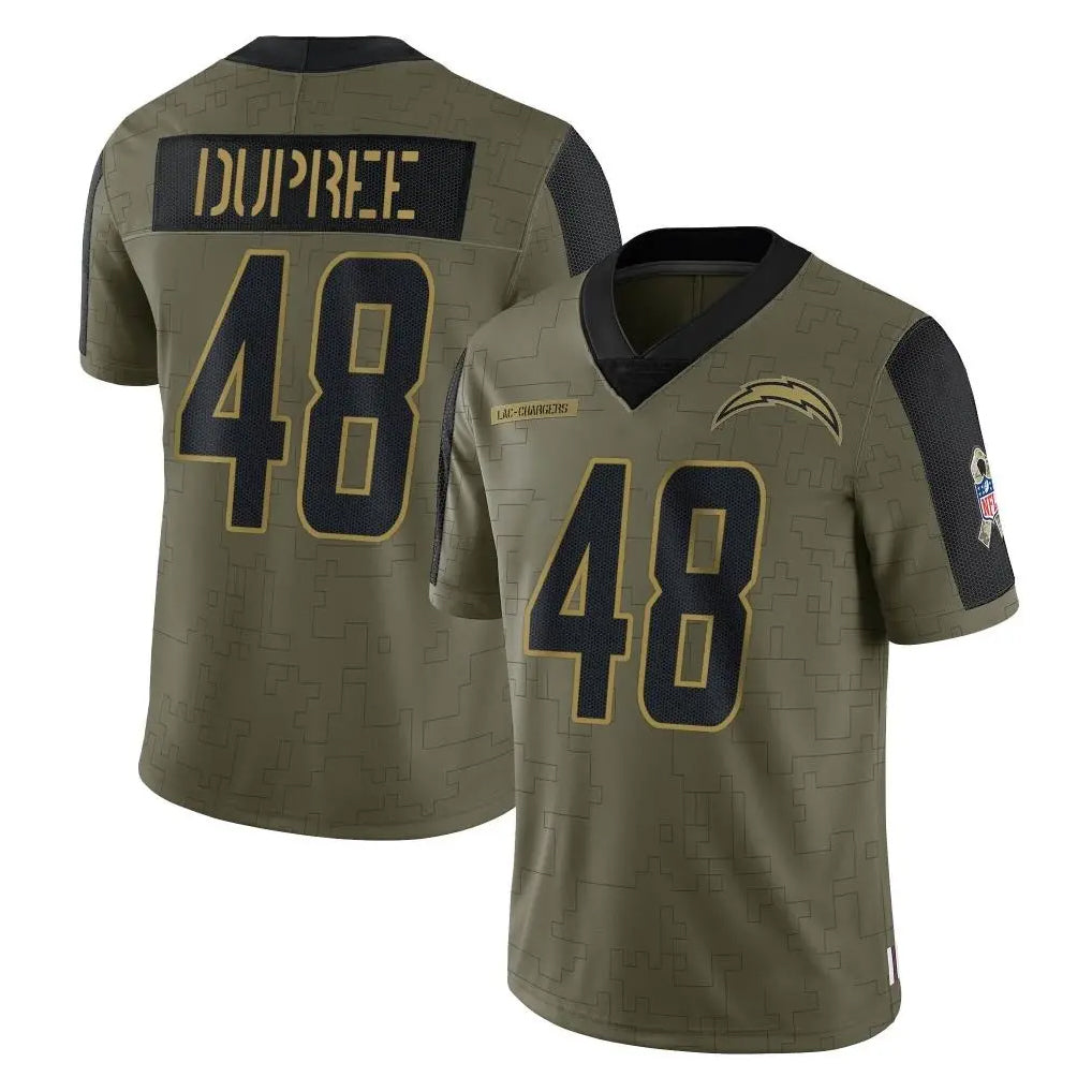 LA.Chargers #48 Bud Dupree Player Olive Salute To Service Limited Game BALCE Stitched Jerseys
