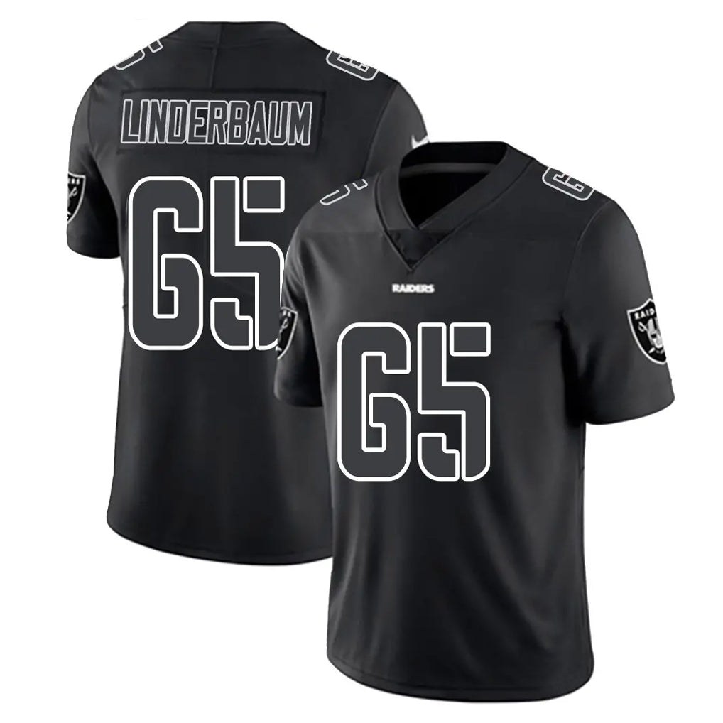 LV.Raiders #65 Tyler Linderbaum Player Black Limited Black Impact Home Game BALCE Stitched Jerseys