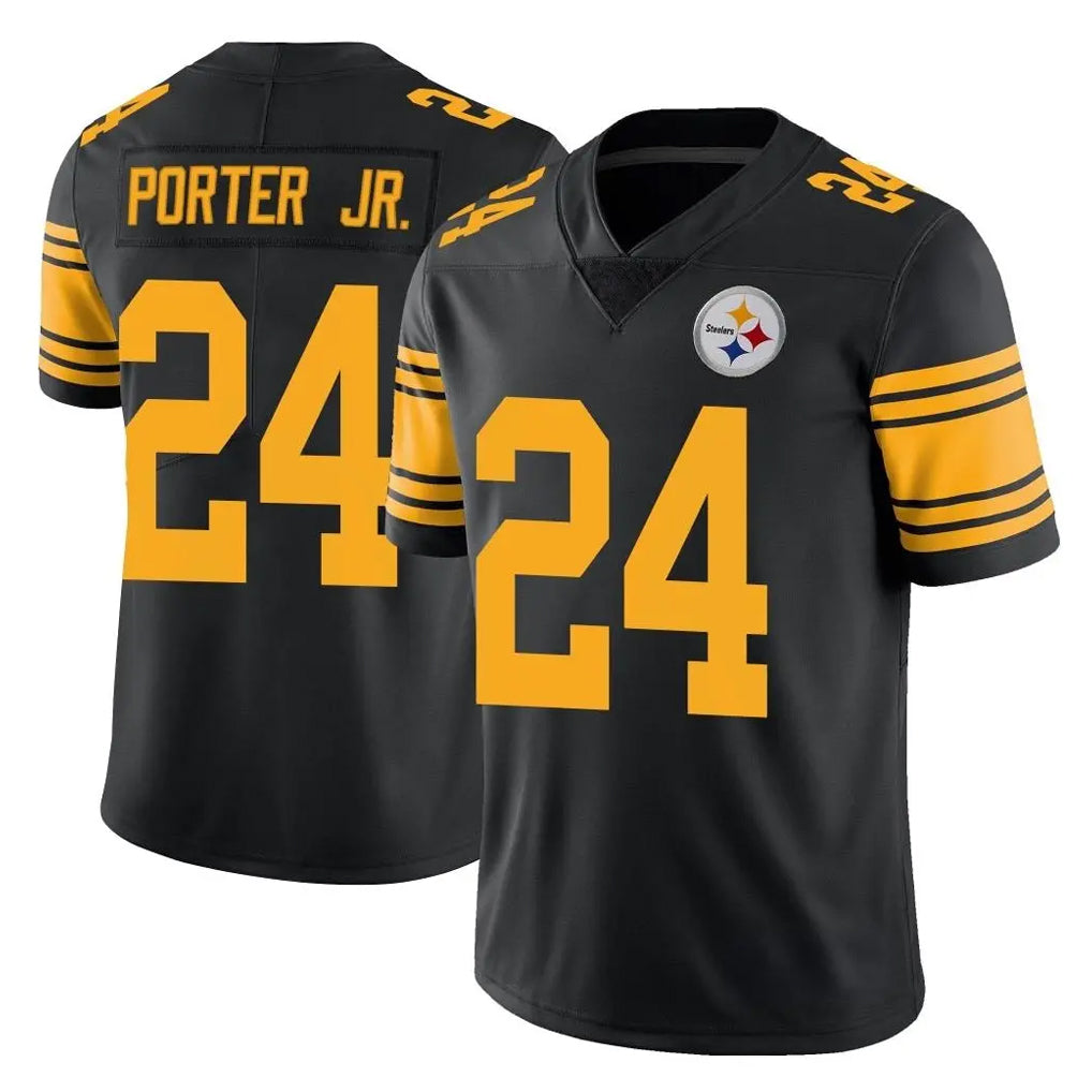 P.Steelers #24 Joey Porter Jr. Player Black Limited Color Rush Home Game BALCE Stitched Jerseys