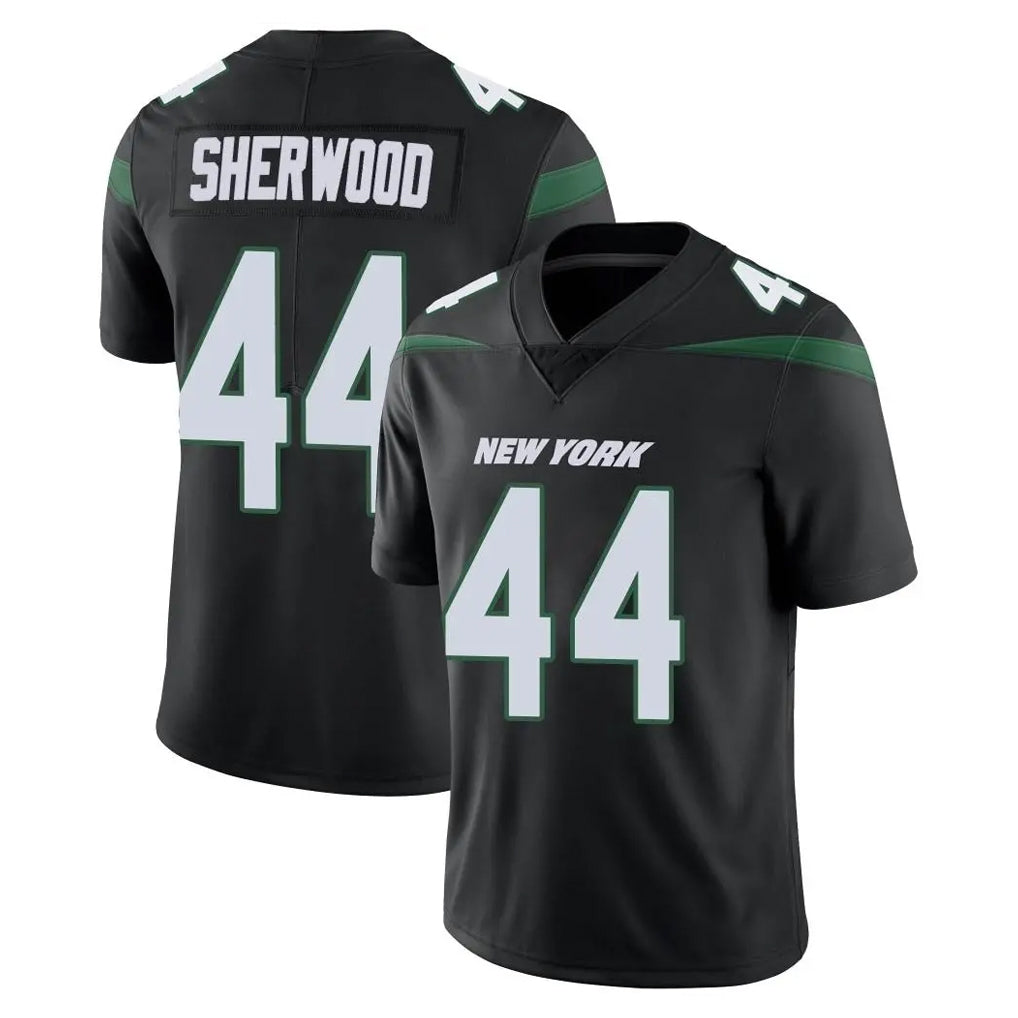 NY.Jets #44 Jamien Sherwood Player Stealth Black Limited Vapor Home Game BALCE Stitched Jerseys