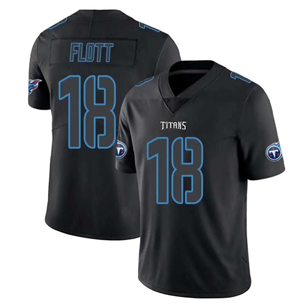 T.Titans #18 Cor'Dale Flott Player Black Impact Limited Home Game BALCE Stitched Jerseys