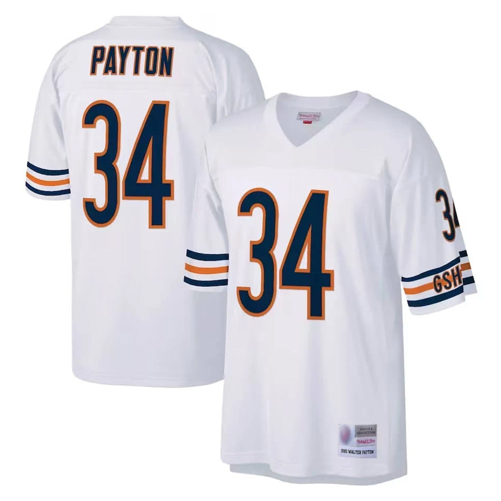 C.Bears #34 Walter Payton Player White 1985 Walter Payton Mitchell & Ness Throwback Retired BALCE Stitched Jerseys