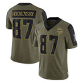 M.Vikings #87 T.J. Hockenson Player Olive Salute To Service Limited Game BALCE Stitched Jerseys