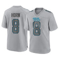 C.Panthers #8 Jaycee Horn Player Gray Atmosphere Fashion Game BALCE Stitched Jerseys