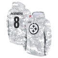 P.Steelers #8 Aaron Rodgers Player Arctic Camo Limited Salute to Service Pullover Hoodies Game BALCE Stitched Jerseys
