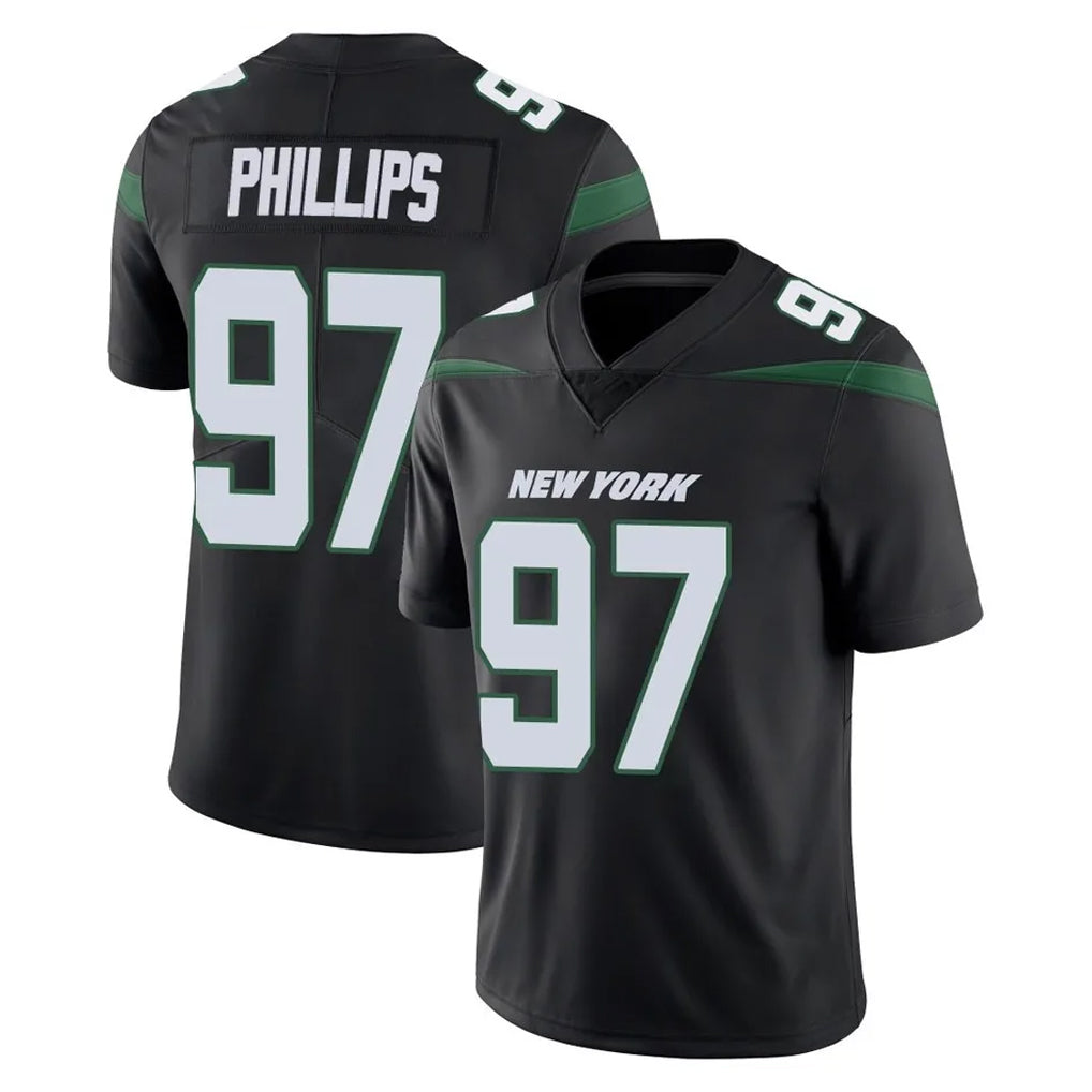 NY.Jets #97 Harrison Phillips Player Stealth Black Limited Vapor Home Game BALCE Stitched Jerseys