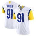 LA.Rams #91 Kobie Turner Player White Limited Vapor Untouchable Home Game BALCE Stitched Jerseys