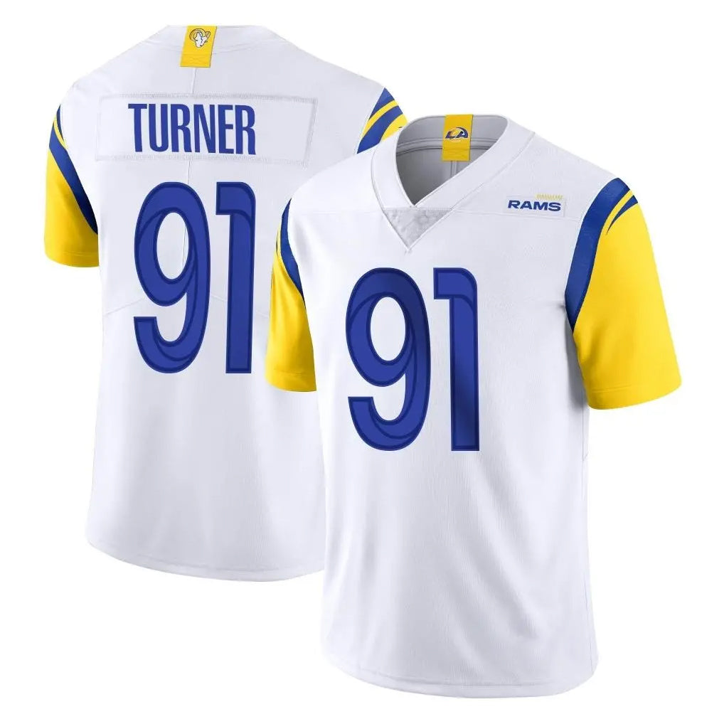 LA.Rams #91 Kobie Turner Player White Limited Vapor Untouchable Home Game BALCE Stitched Jerseys