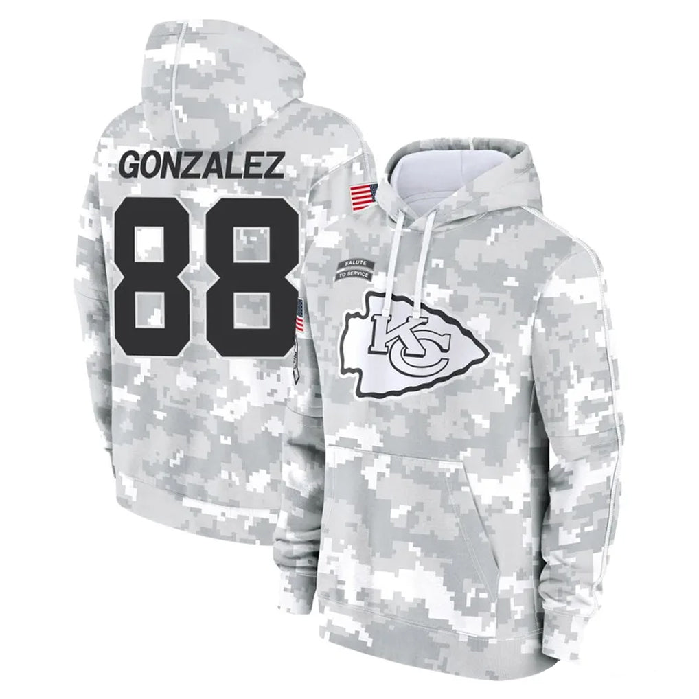 KC.Chiefs #88 Tony Gonzalez Player Arctic Camo Salute to Service Hoodies Limited Game BALCE Stitched Jerseys