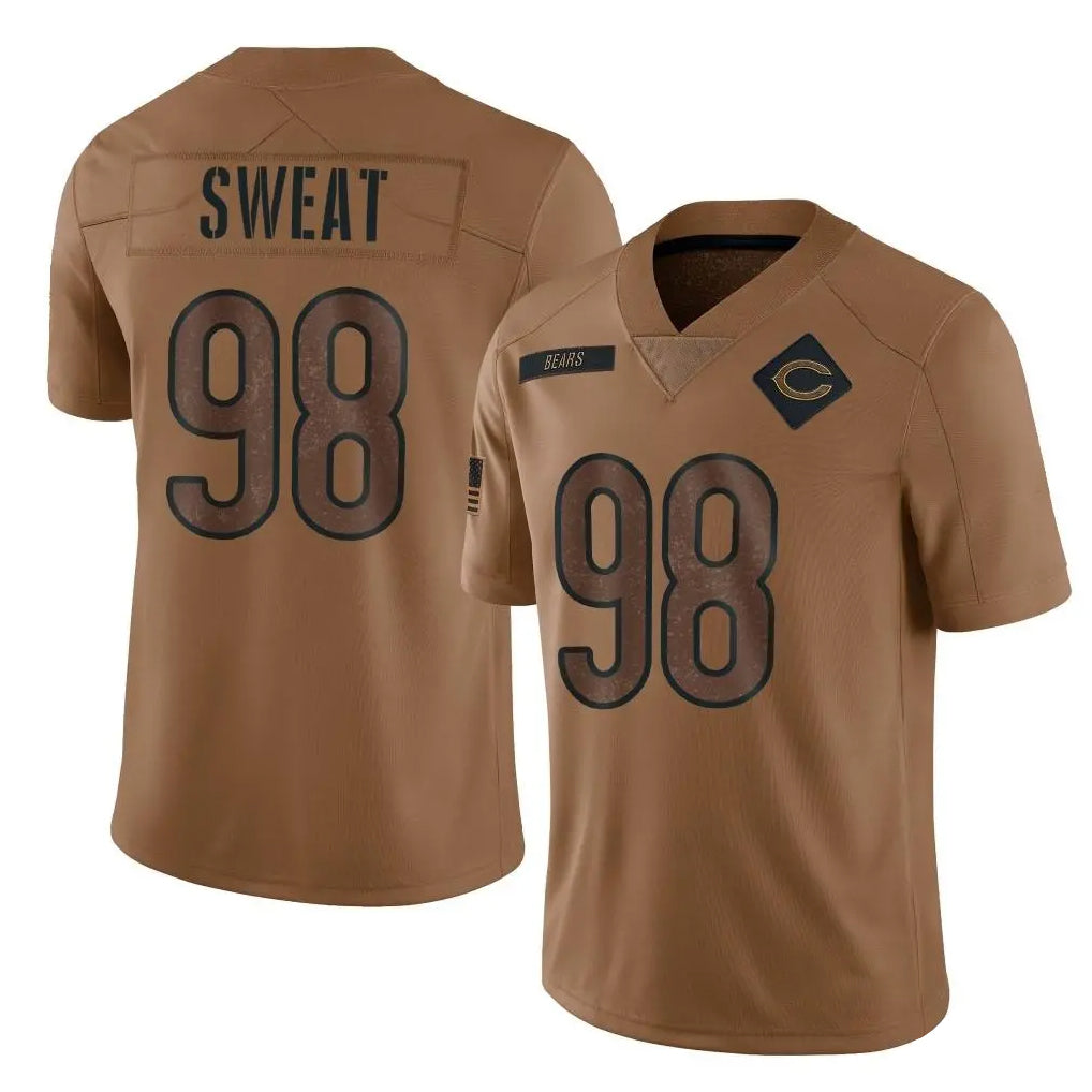 C.Bears #98 Montez Sweat Player Brown Salute to Service Limited BALCE Stitched Jerseys